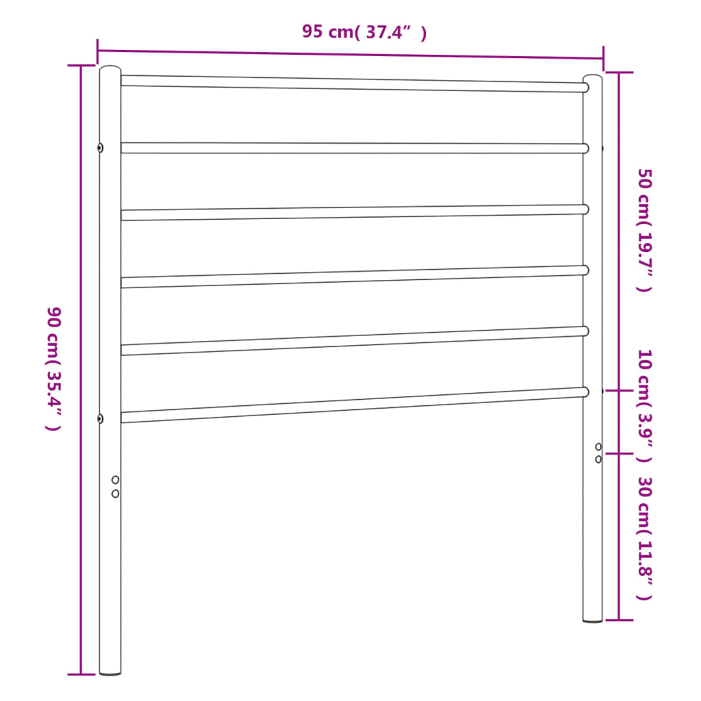 Metal Replace Headboard White 90 cm