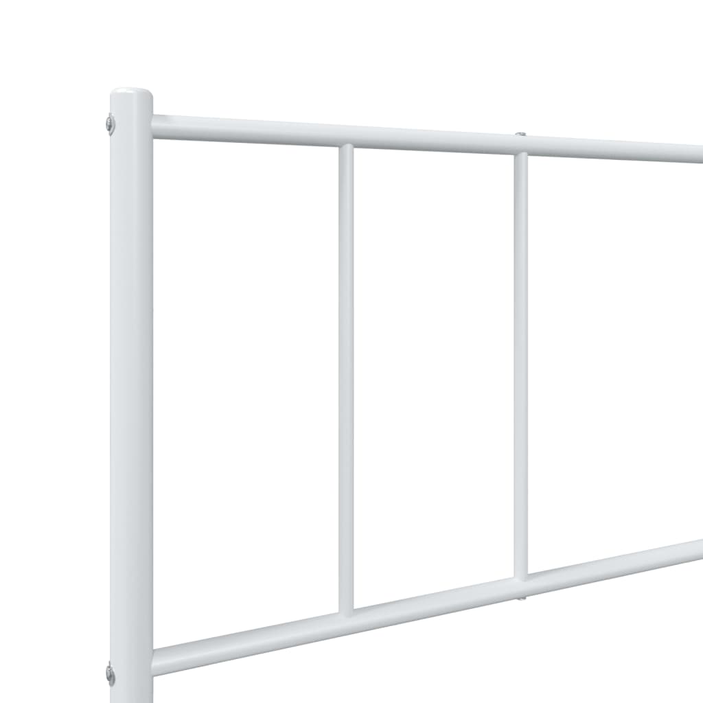 Metal Bed Frame without Mattress with Footboard White 90x190 cm