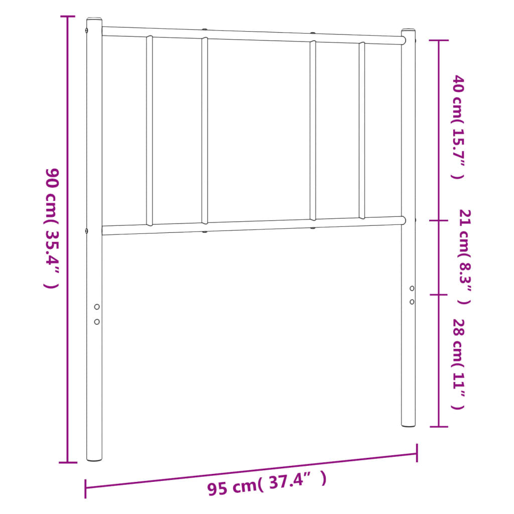 Metal Replace Headboard White 90 cm