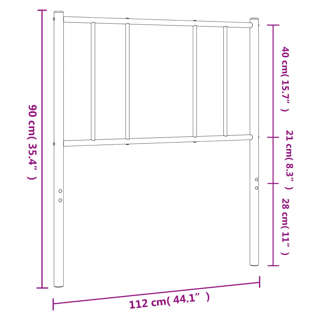 Metal Replace Headboard White 107 cm