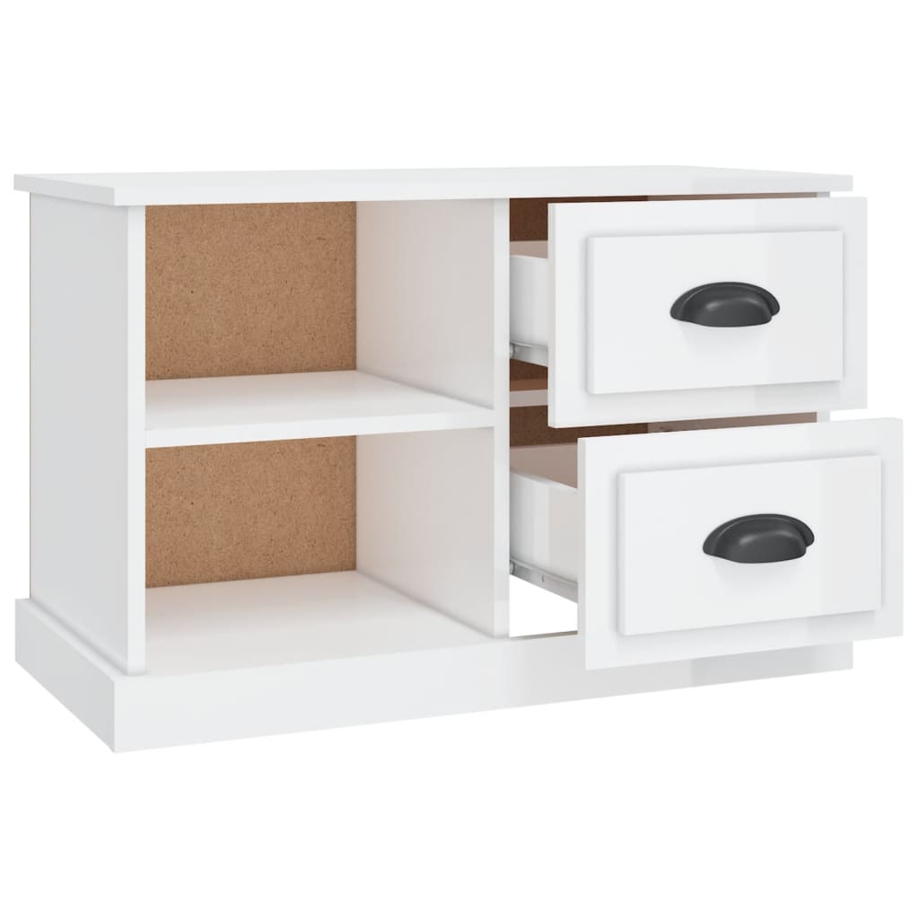 TV Cabinet High Gloss White 73x35.5x47.5 cm Engineered Wood