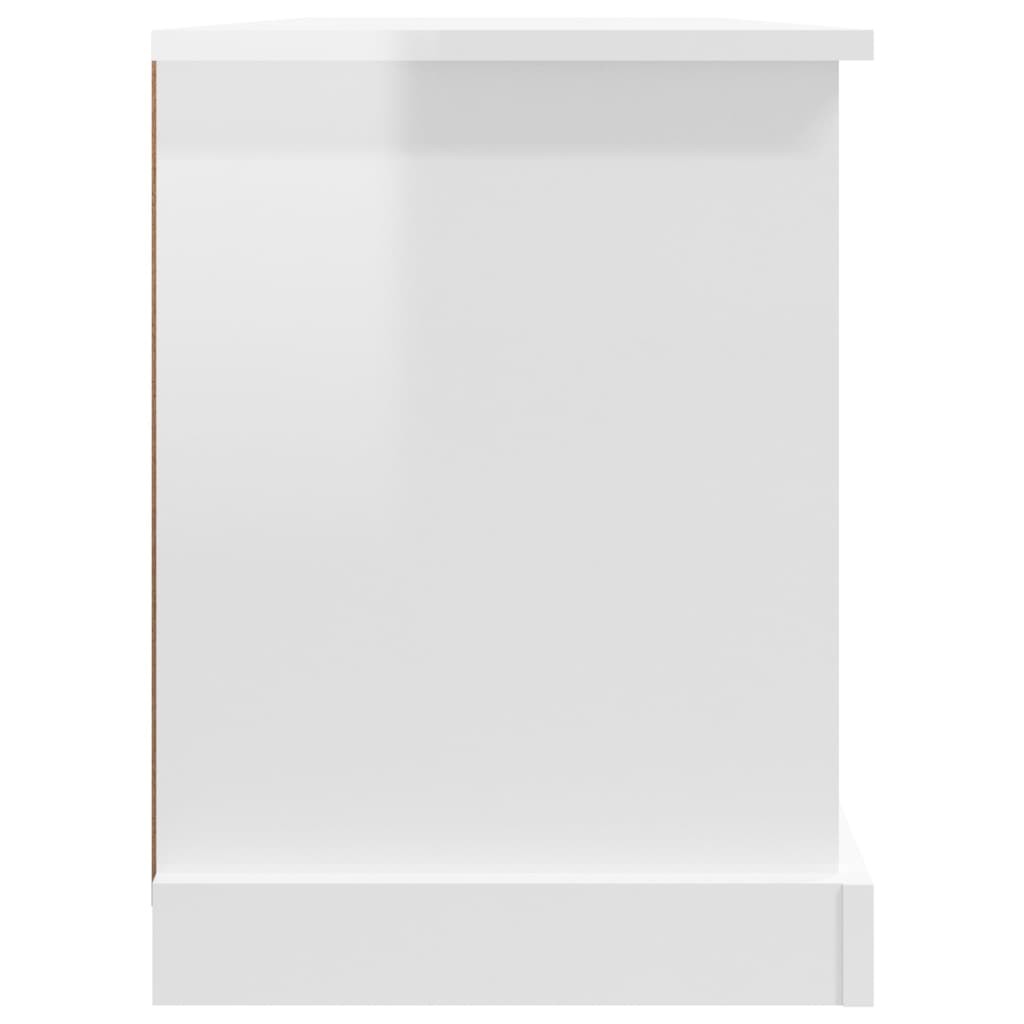 TV Cabinet High Gloss White 99.5x35.5x48 cm Engineered Wood