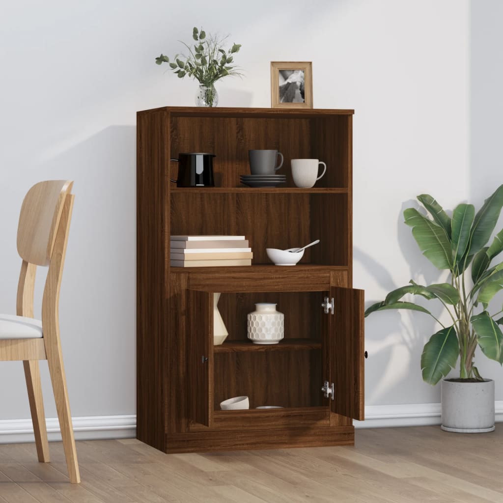 Highboard Brown Oak 60x35.5x103.5 cm Engineered Wood