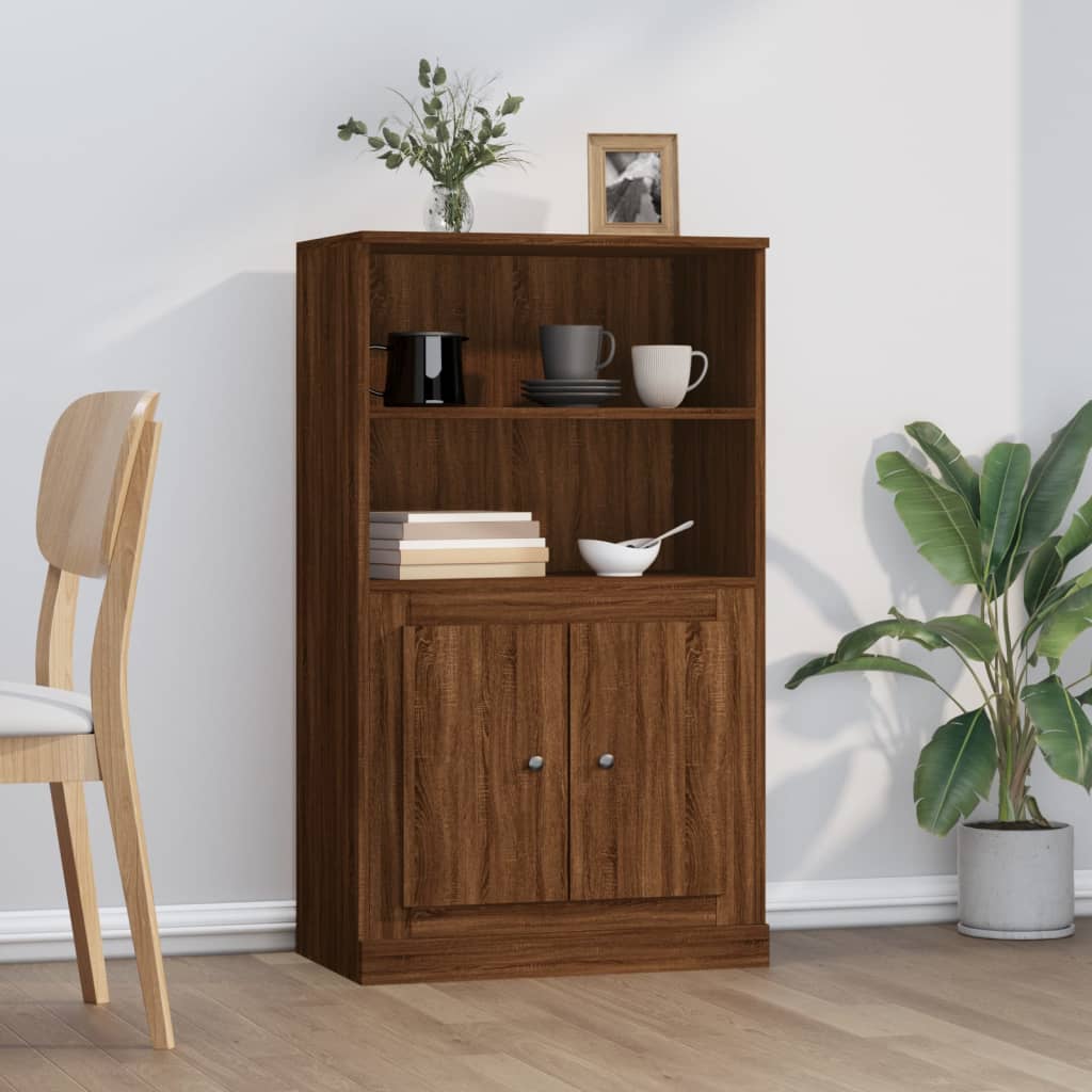 Highboard Brown Oak 60x35.5x103.5 cm Engineered Wood