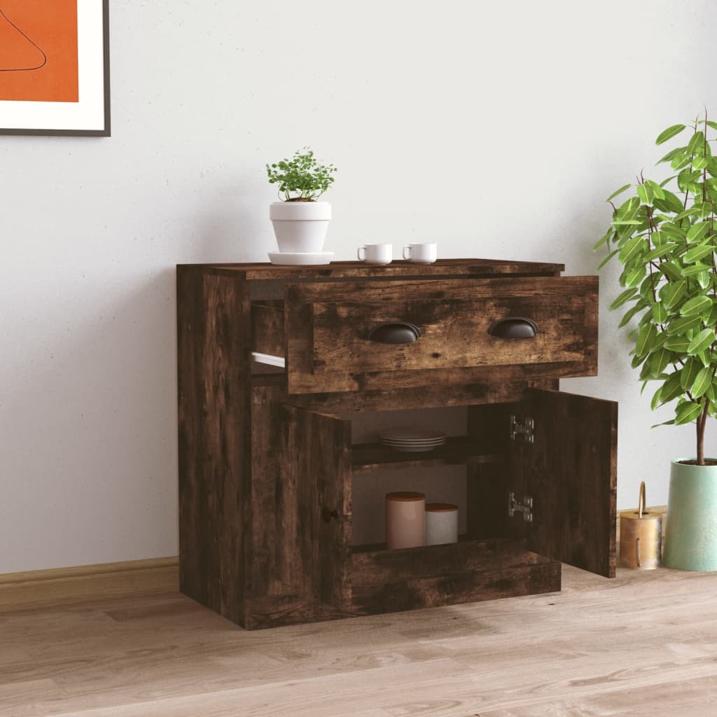 Sideboard Smoked Oak 70x35.5x67.5 cm Engineered Wood