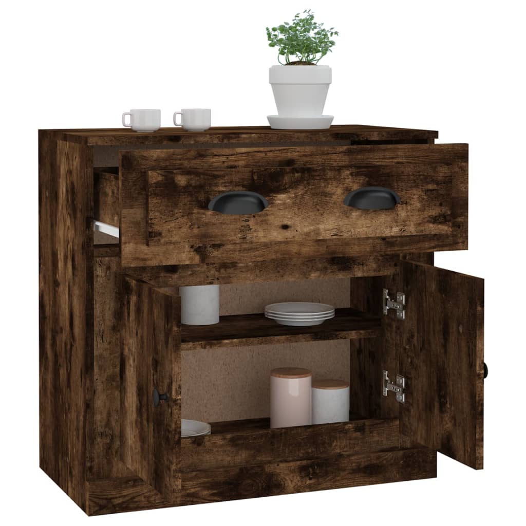 Sideboard Smoked Oak 70x35.5x67.5 cm Engineered Wood