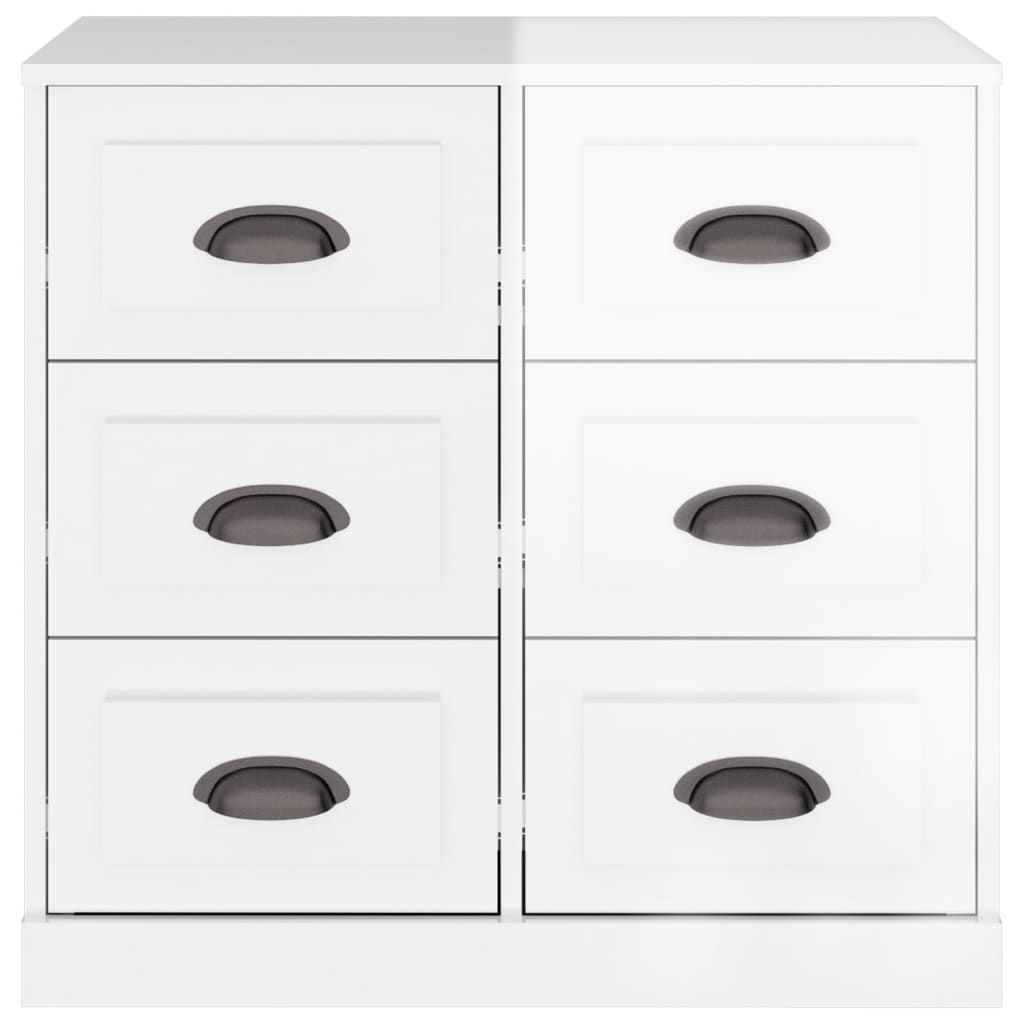 Sideboard High Gloss White 70x35.5x67.5 cm Engineered Wood