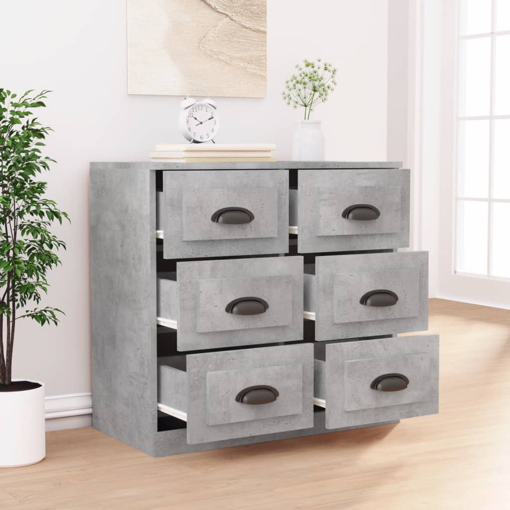 Sideboard Concrete Grey 70x35.5x67.5 cm Engineered Wood