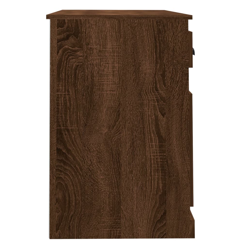 Desk with Drawer Brown Oak 115x50x75 cm Engineered Wood