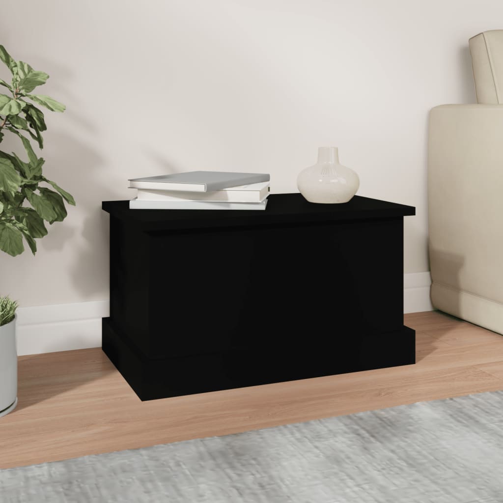 Storage Box Black 50x30x28 cm Engineered Wood