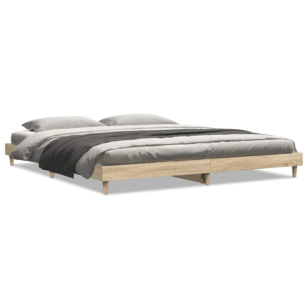 Bed Frame without Mattress Sonoma Oak 183x203 cm King Engineered Wood
