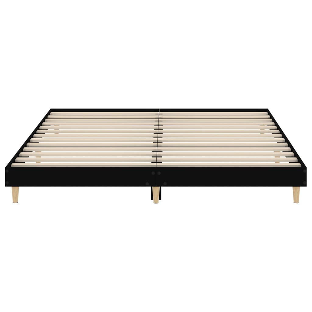 Bed Frame without Mattress Black 150x200 cm Engineered Wood