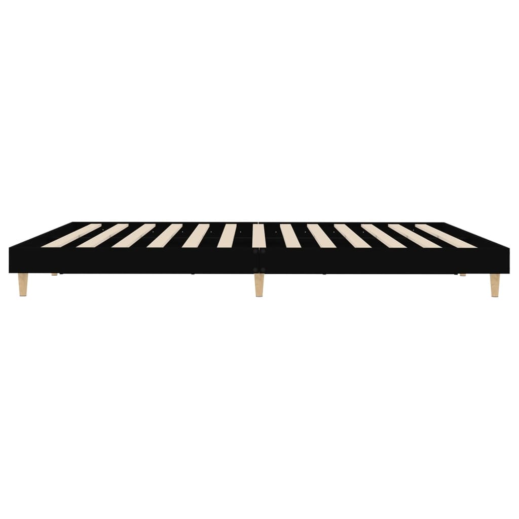 Bed Frame without Mattress Black 150x200 cm Engineered Wood