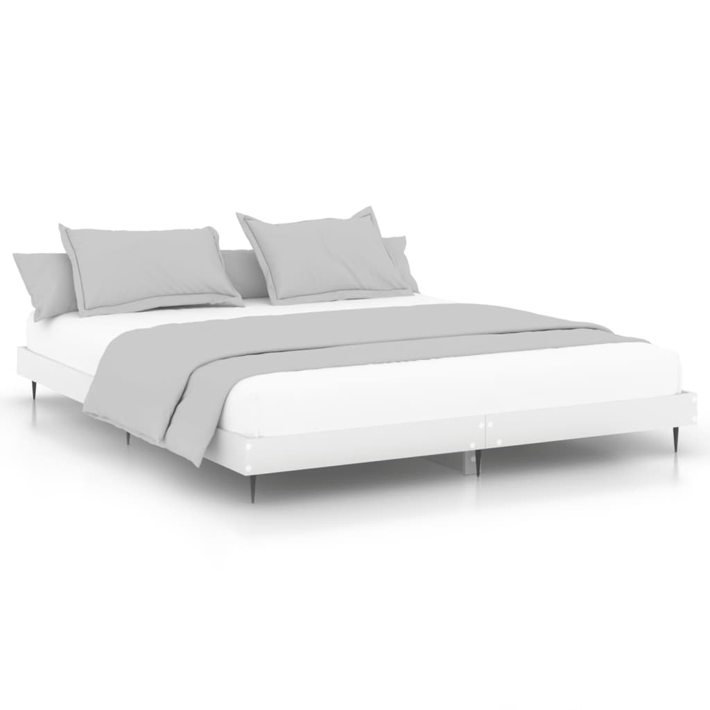 Bed Frame without Mattress White 183x203 cm King Engineered Wood