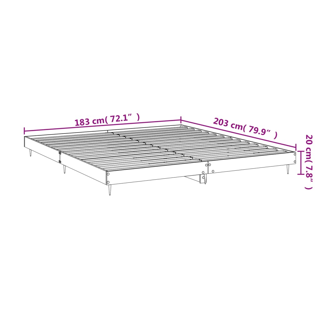 Bed Frame without Mattress White 183x203 cm King Engineered Wood