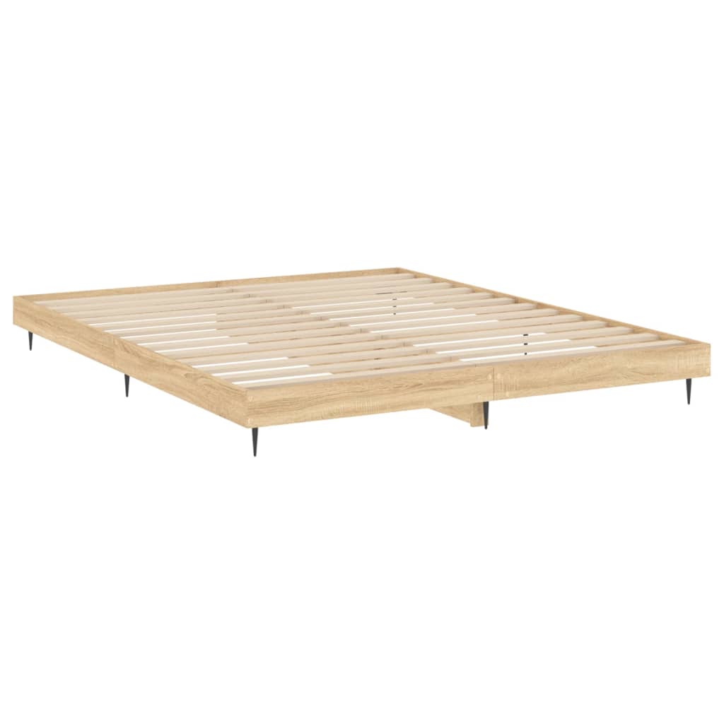 Bed Frame without Mattress Sonoma Oak 183x203 cm King Engineered Wood