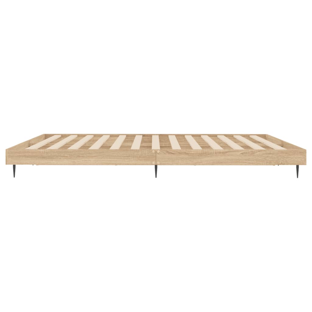 Bed Frame without Mattress Sonoma Oak 183x203 cm King Engineered Wood