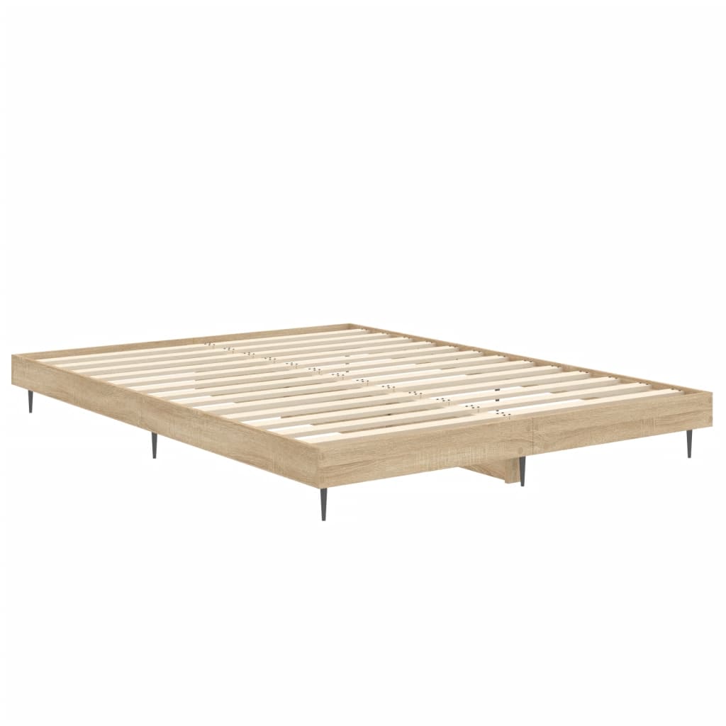 Bed Frame without Mattress Sonoma Oak 135x190 cm Engineered Wood