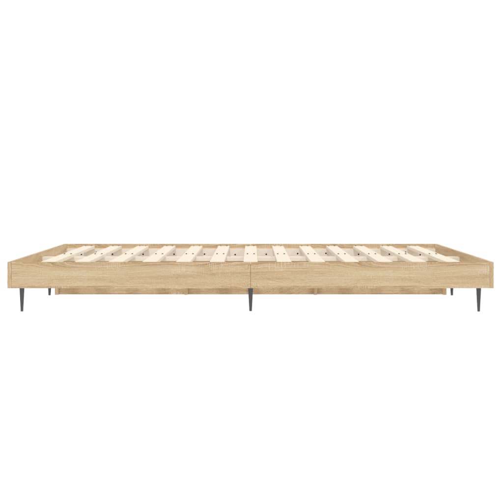Bed Frame without Mattress Sonoma Oak 135x190 cm Engineered Wood