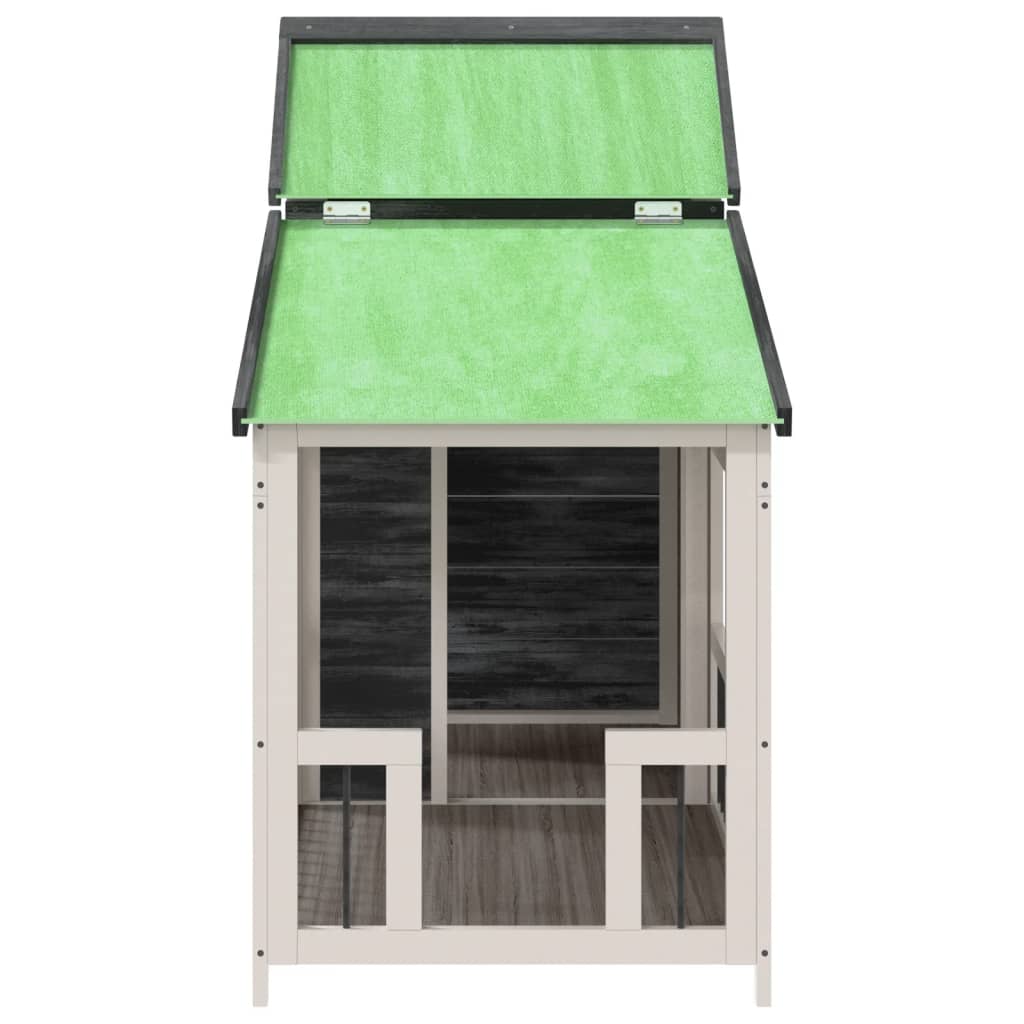 Dog Kennel Grey 143x60.5x109 cm Solid Wood Pine
