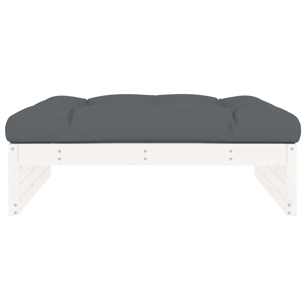 Garden Footstool White 120x80 cm Solid Wood Pine