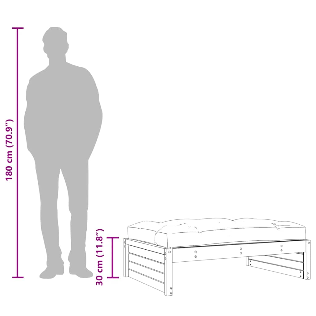 Garden Footstool 120x80 cm Impregnated Wood Pine