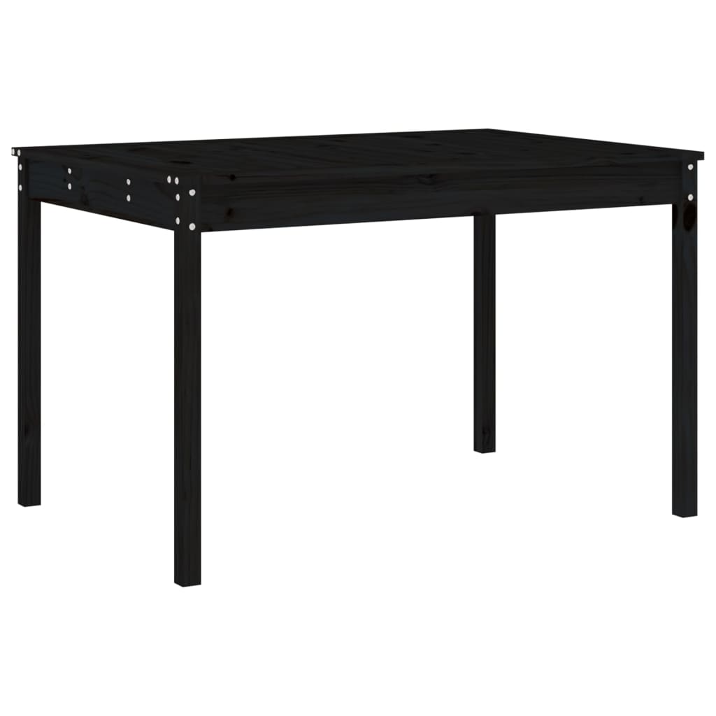 5 Piece Garden Dining Set Black Solid Wood Pine