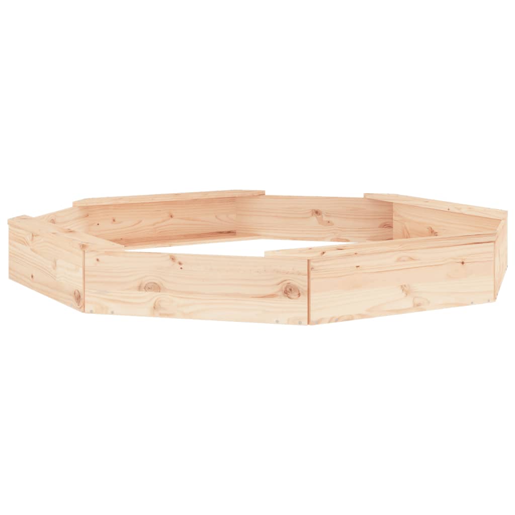 Sandbox With Seats Octagon Solid Wood Pine