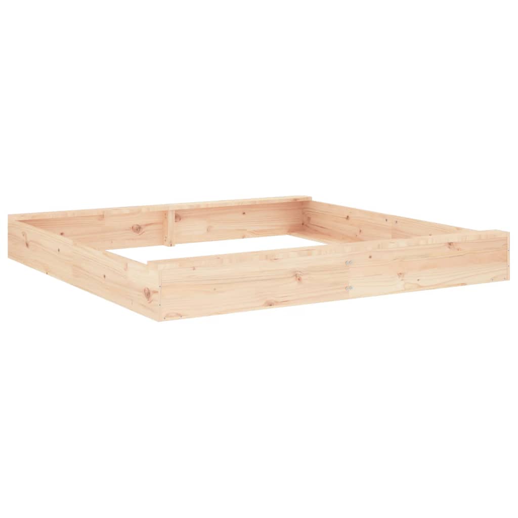 Sandbox With Seats Square Solid Wood Pine