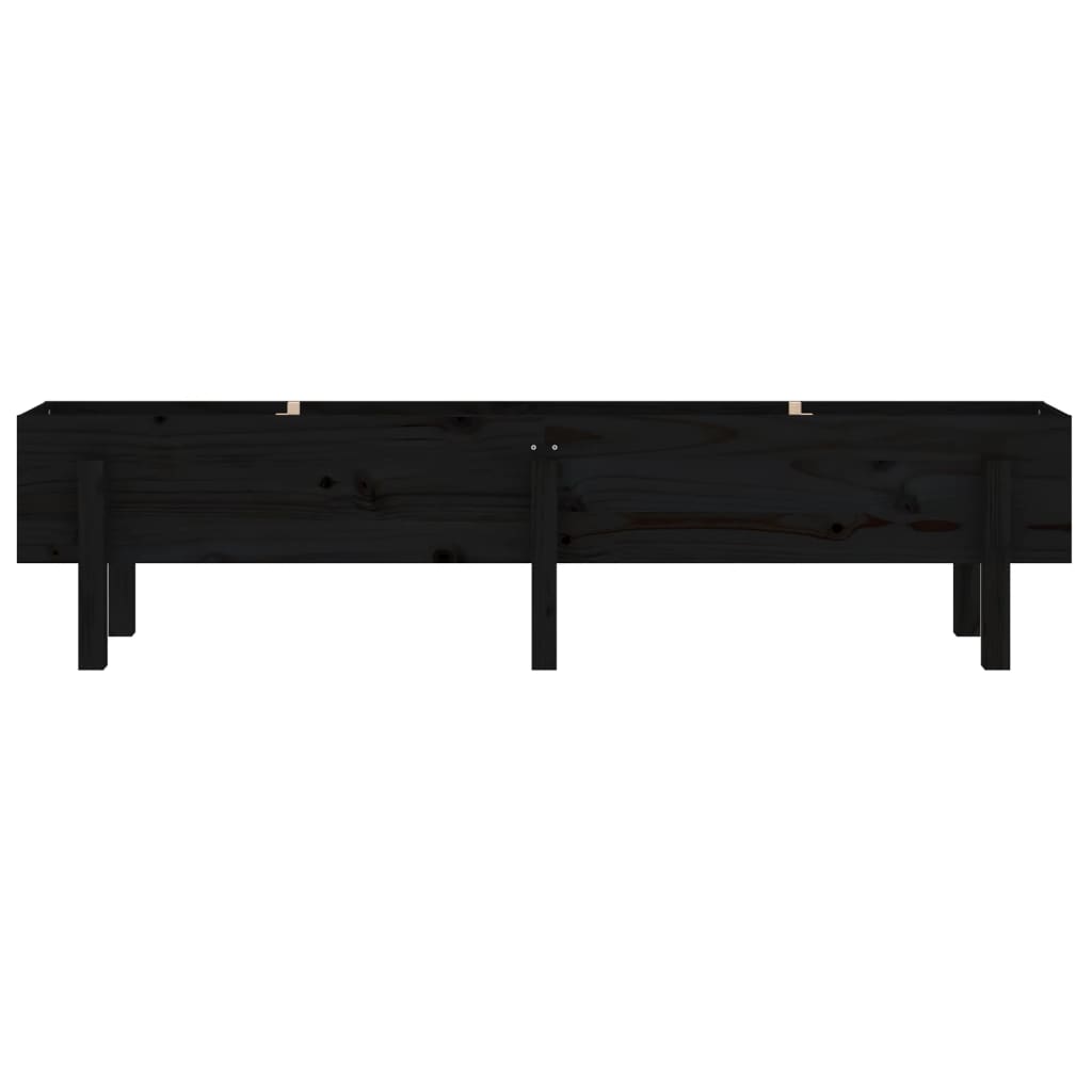 Garden Raised Bed Black 160x30x38 cm Solid Wood Pine