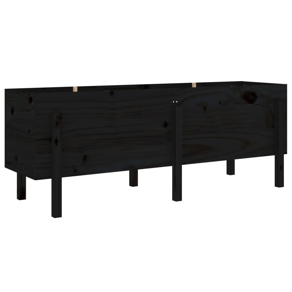 Garden Raised Bed Black 160x50x57 cm Solid Wood Pine