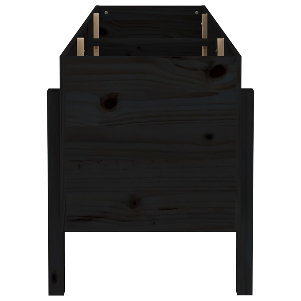 Garden Raised Bed Black 160x50x57 cm Solid Wood Pine