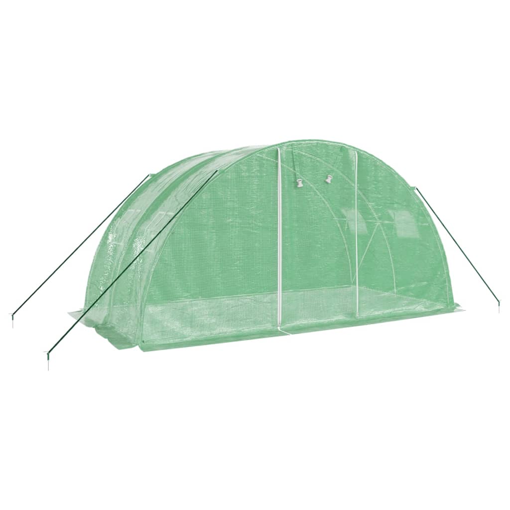Greenhouse with Steel Frame Green 8 m? 4x2x2 m