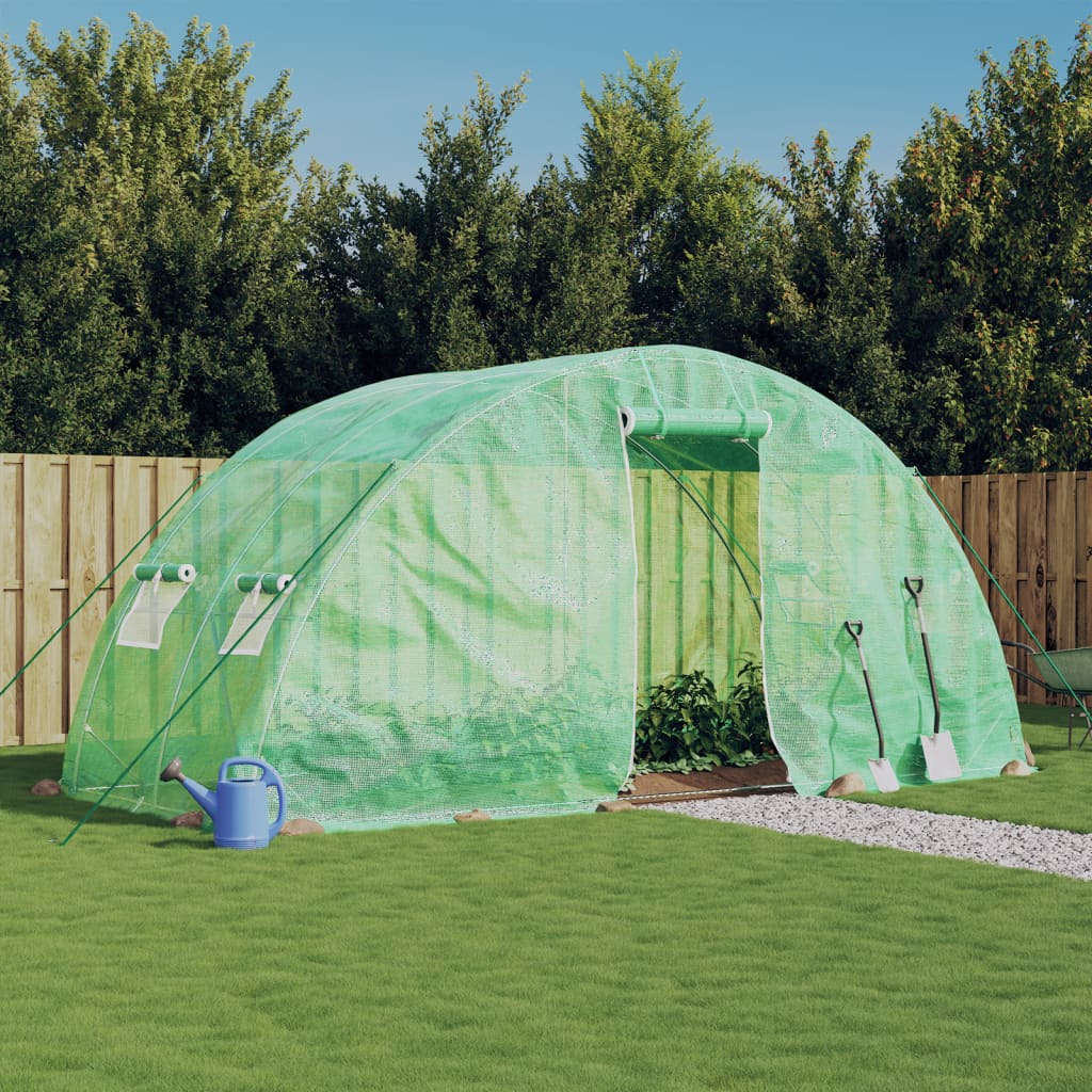 Greenhouse with Steel Frame Green 10 m? 5x2x2.3 m