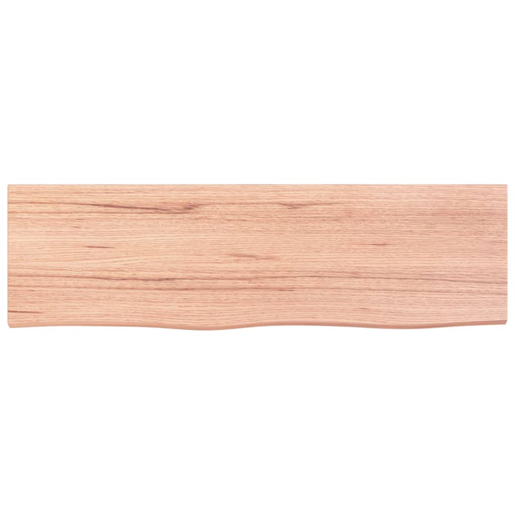 Wall Shelf Light Brown 100x30x2 cm Treated Solid Wood Oak