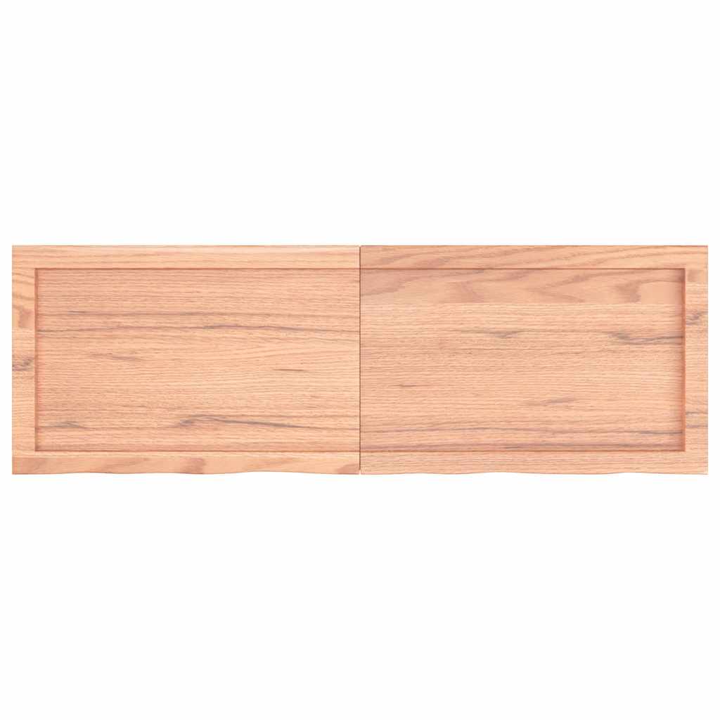 Wall Shelf Light Brown 120x40x(2-4) cm Treated Solid Wood Oak