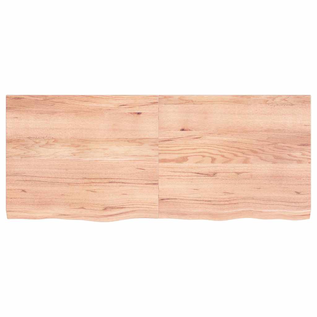 Wall Shelf Light Brown 120x50x(2-4) cm Treated Solid Wood Oak