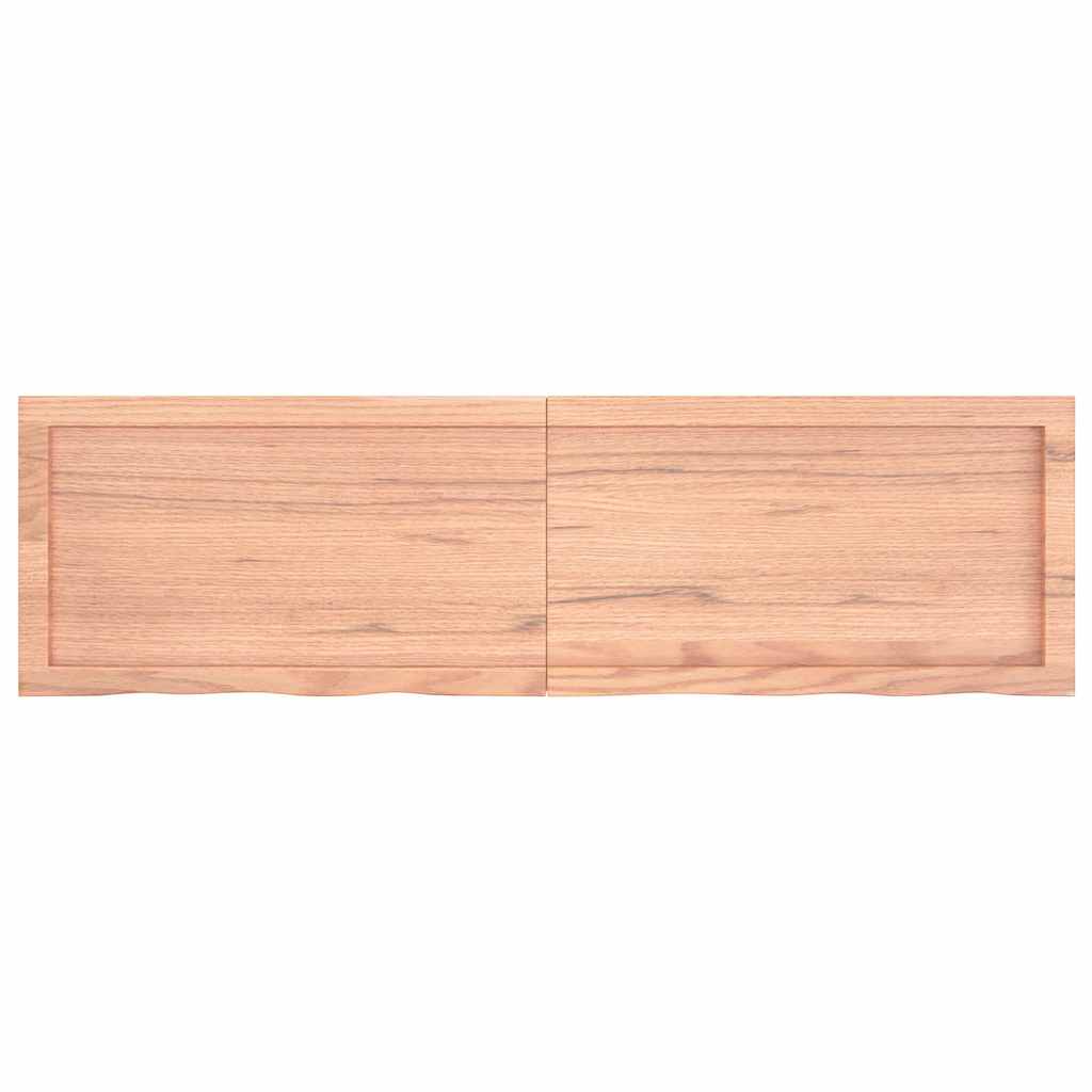 Wall Shelf Light Brown 140x40x(2-4) cm Treated Solid Wood Oak