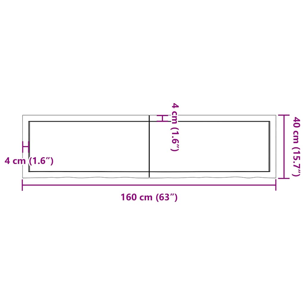 Wall Shelf Light Brown 160x40x(2-4) cm Treated Solid Wood Oak