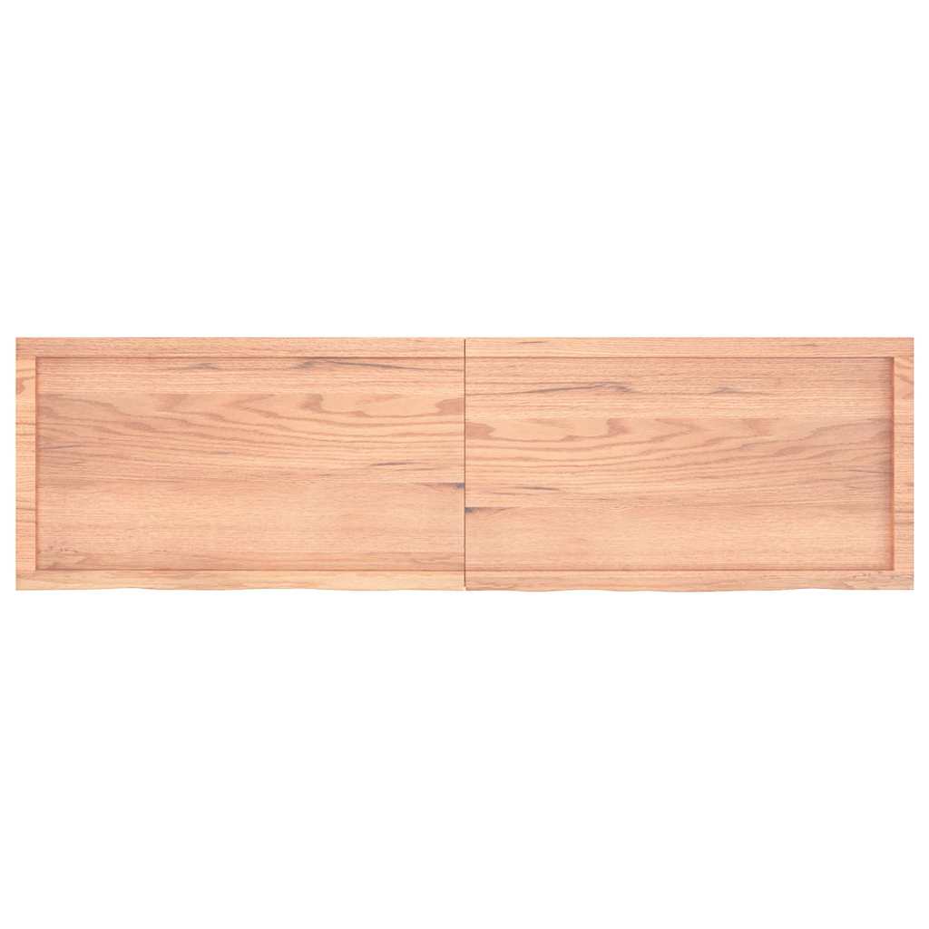Wall Shelf Light Brown 180x50x(2-6) cm Treated Solid Wood Oak