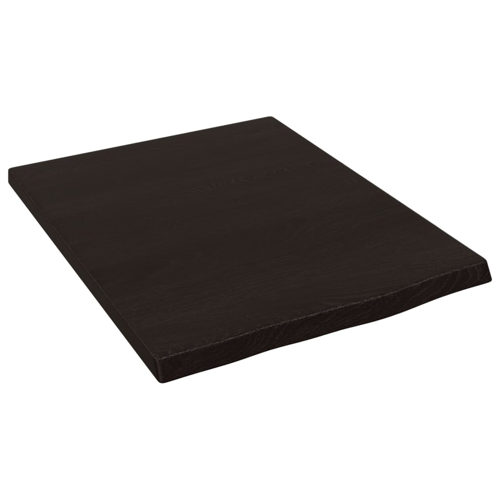 Wall Shelf Dark Brown 40x50x2 cm Treated Solid Wood Oak