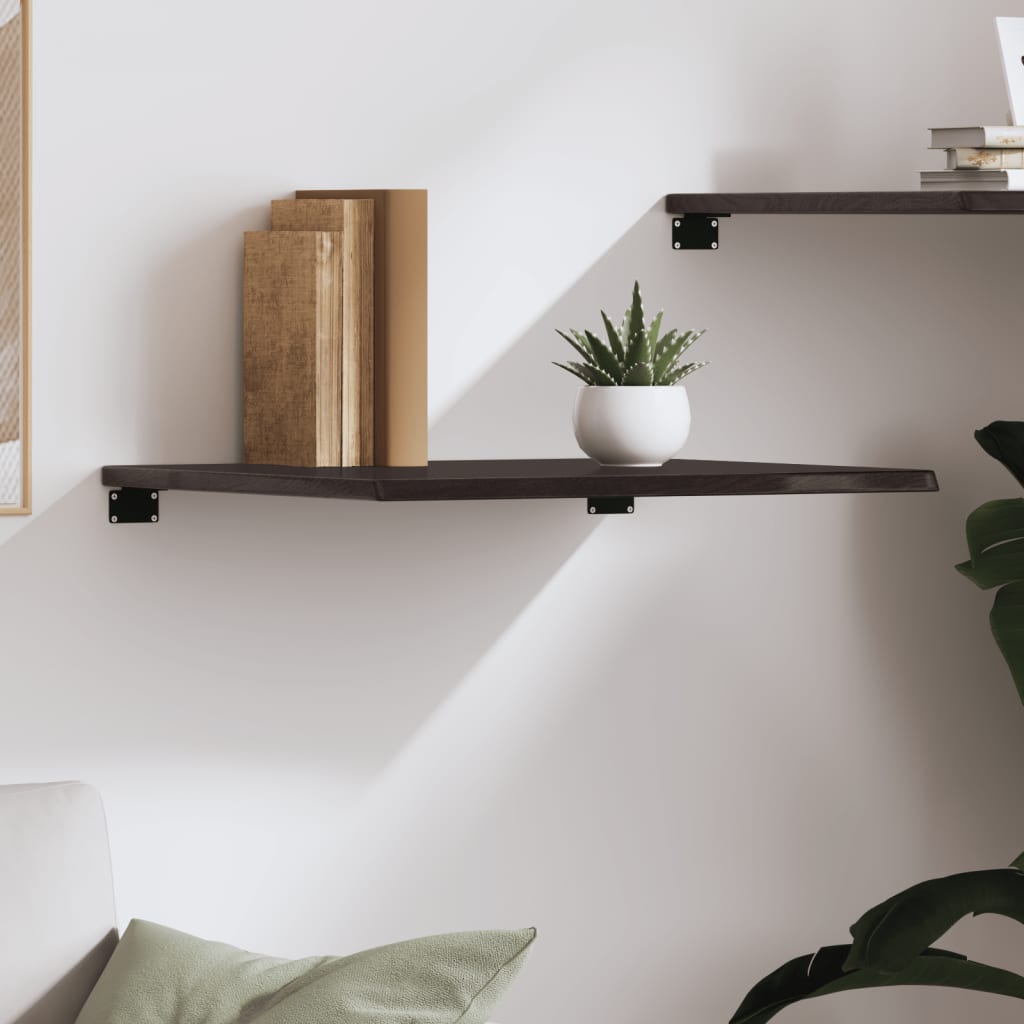 Wall Shelf Dark Brown 60x60x2 cm Treated Solid Wood Oak
