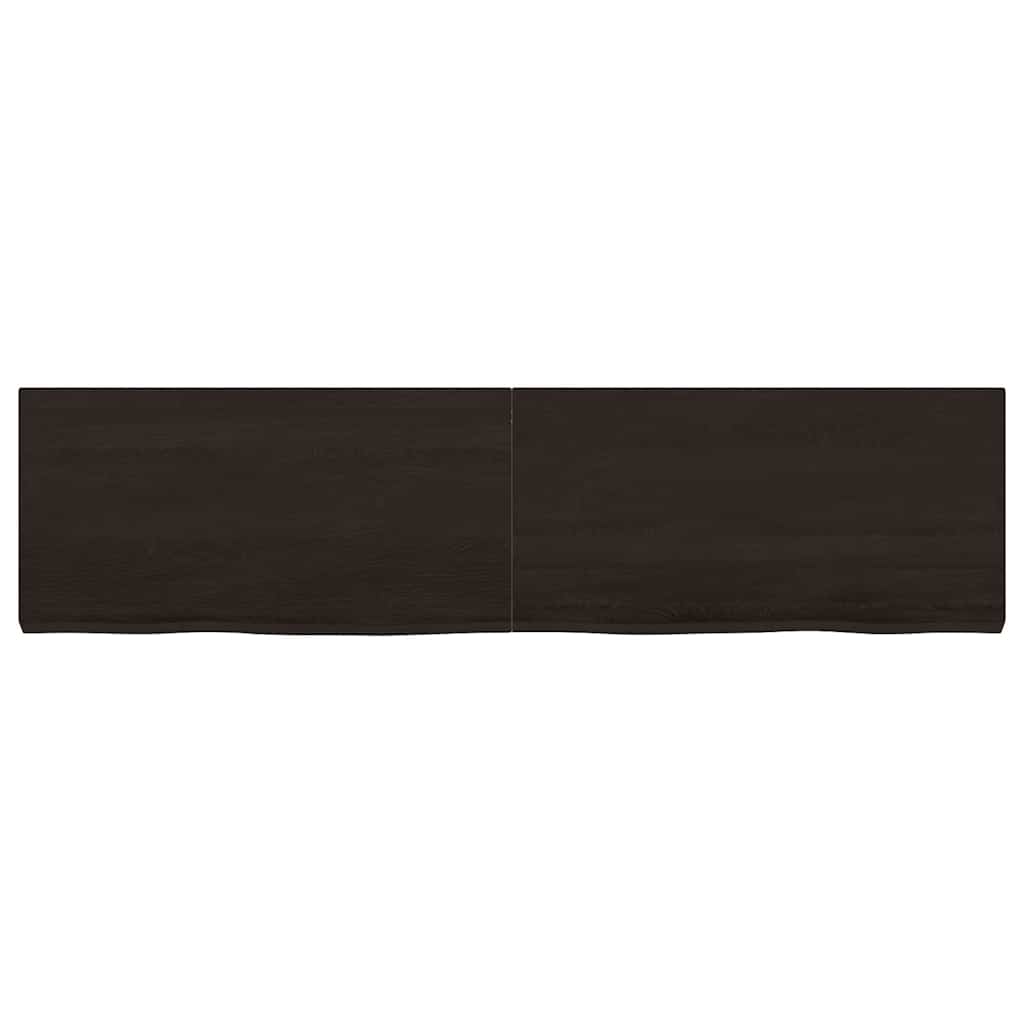 Wall Shelf Dark Brown 120x30x(2-4) cm Treated Solid Wood Oak