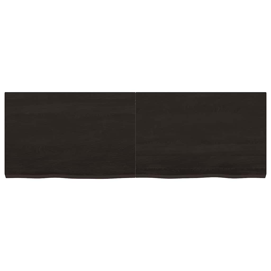 Wall Shelf Dark Brown 120x40x(2-4) cm Treated Solid Wood Oak