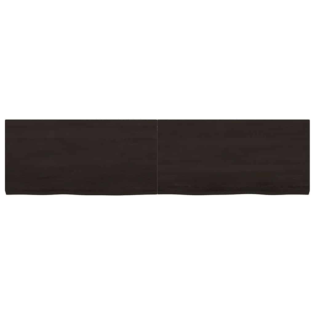 Wall Shelf Dark Brown 160x40x(2-4) cm Treated Solid Wood Oak