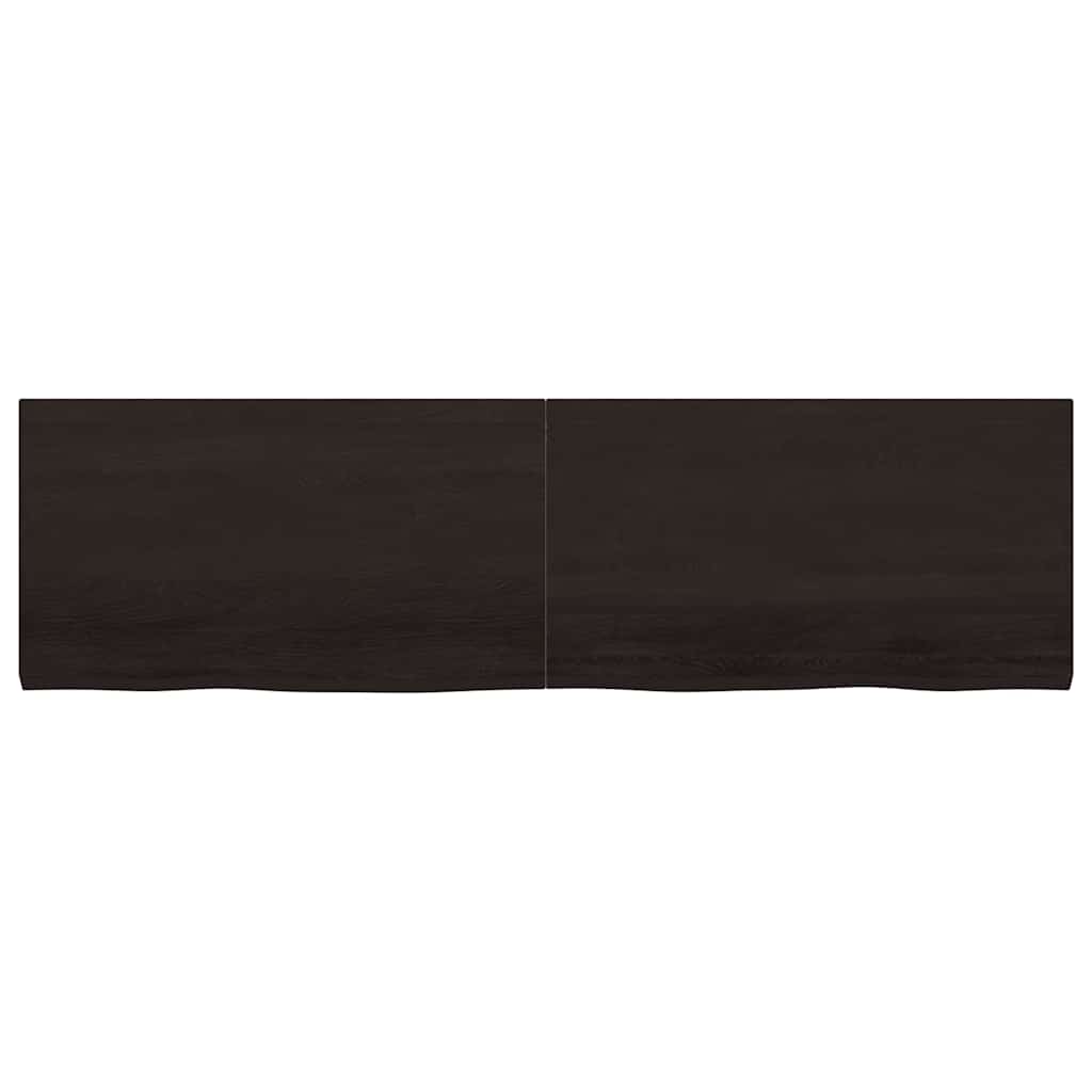 Wall Shelf Dark Brown 180x50x(2-4) cm Treated Solid Wood Oak