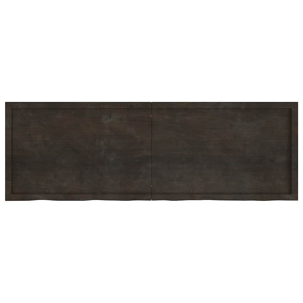 Wall Shelf Dark Brown 180x60x(2-4) cm Treated Solid Wood Oak