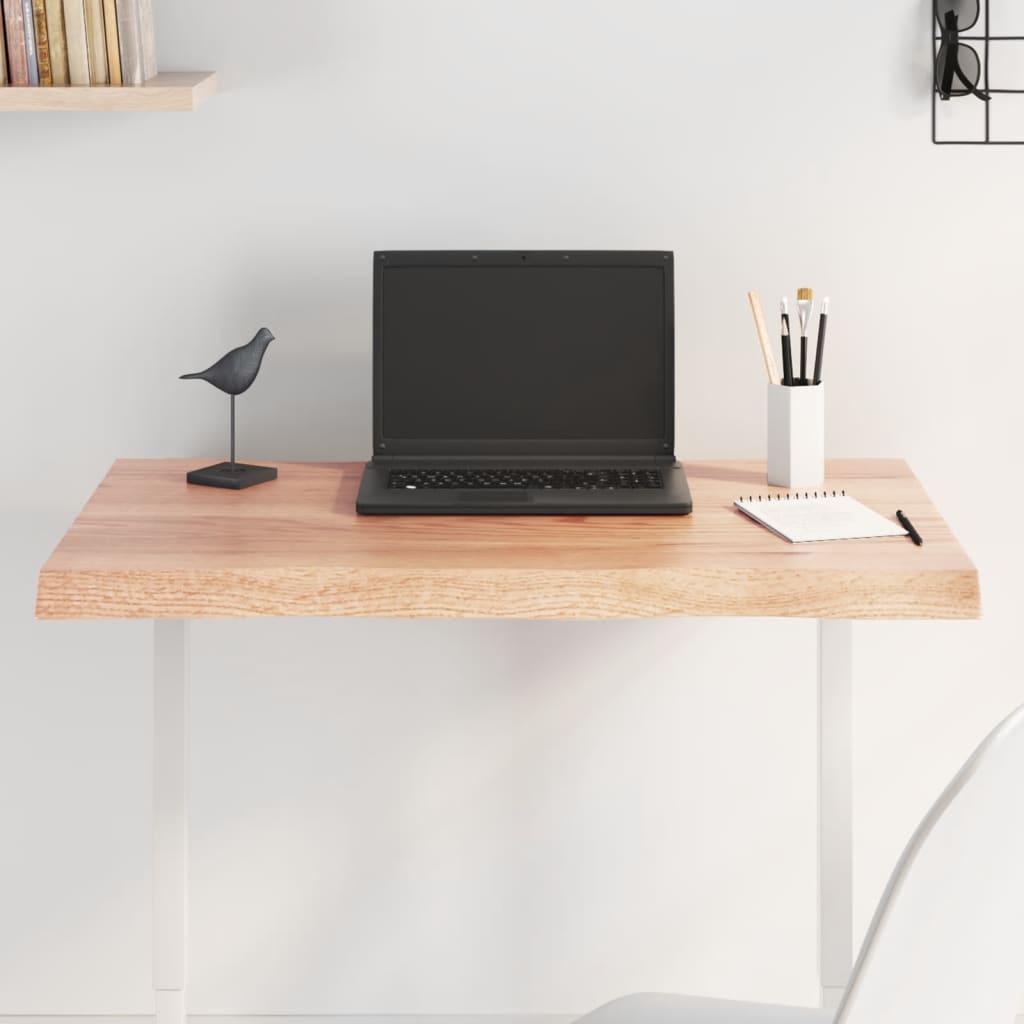 Table Top Light Brown 80x40x(2-4) cm Treated Solid Wood Live Edge
