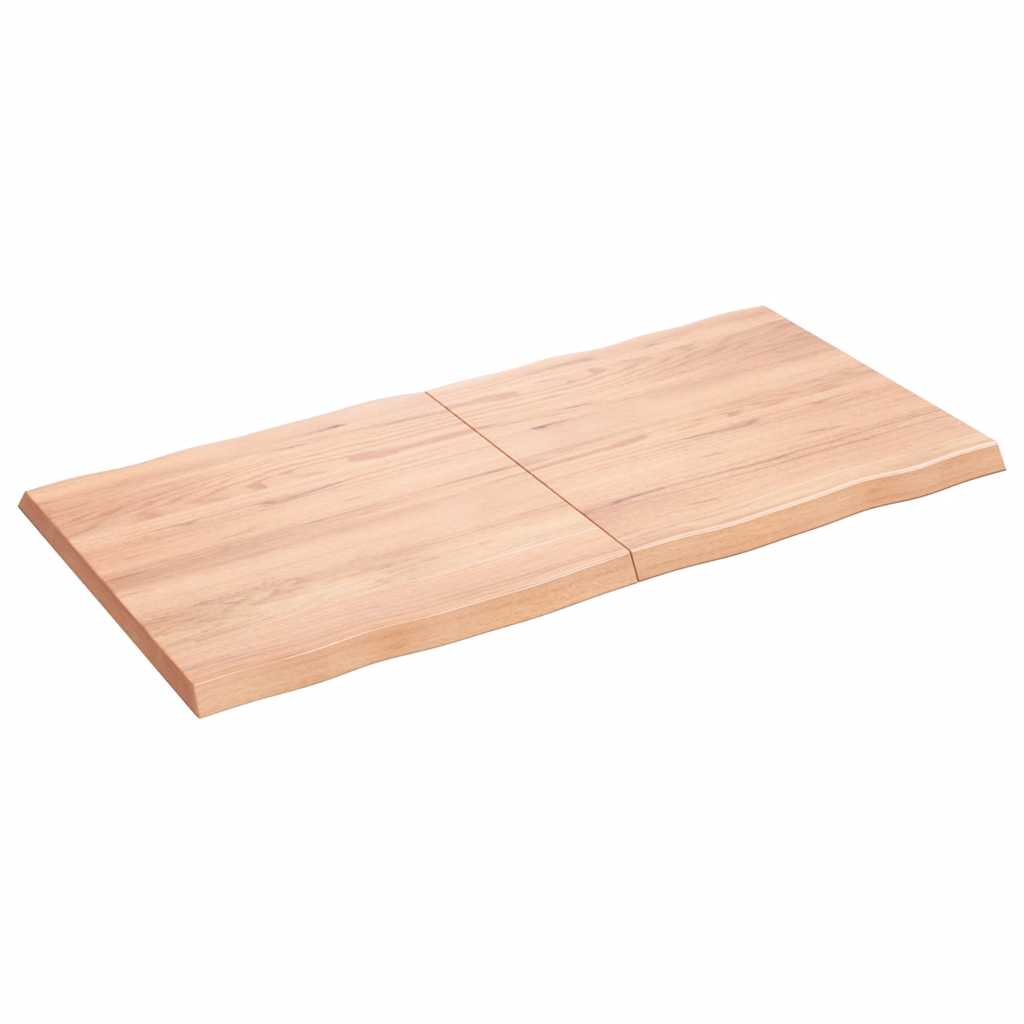Table Top Light Brown 120x60x(2-4)cm Treated Solid Wood Live Edge