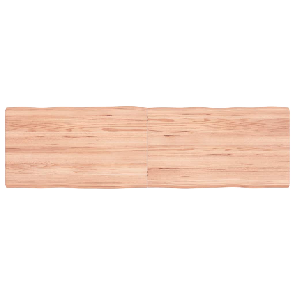 Table Top Light Brown 140x40x(2-4)cm Treated Solid Wood Live Edge